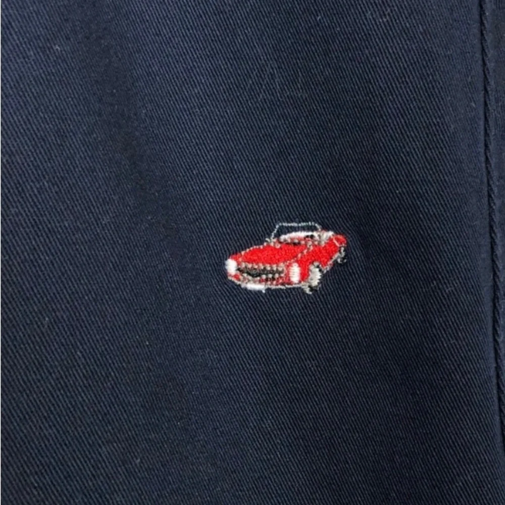 Islandia Blue Navy Khaki Shorts Red Convertible‎ Car Embroidery SZ 36 NWT - Picture 6 of 6